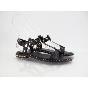 ASH Patsy Bis Croc Printed Embellished Flat Sandal Size 38 EU 7.5 - 8 US Black